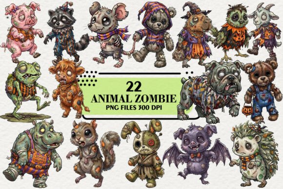 Download Quirky Halloween Animals Zombie Clipart - Zombie Collection