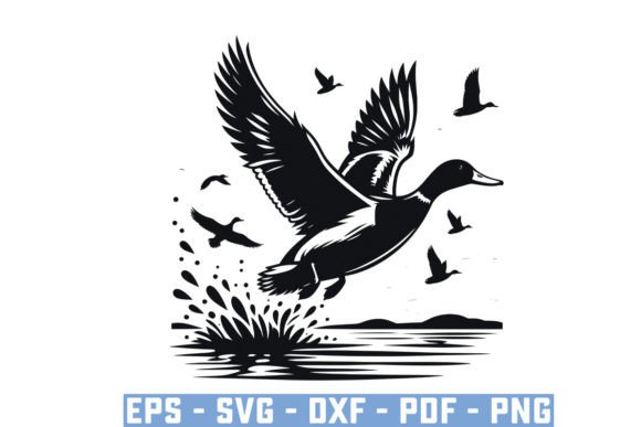 Download Flying Mallard Duck Silhouette Files Svg - Silhouette files Collection