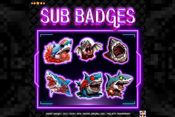 Download Shark Zombie Sub Badge for Twitch - Zombie Collection