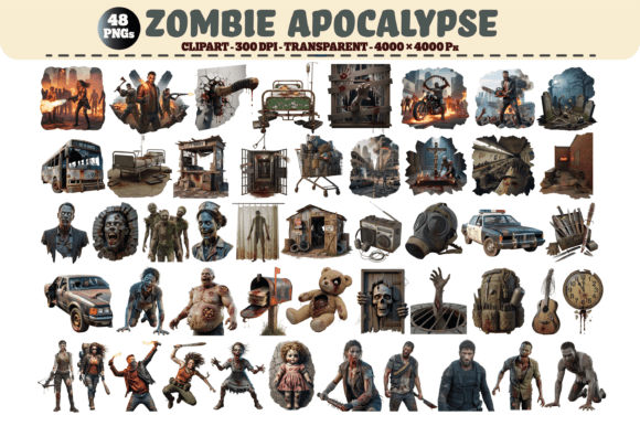 Download Zombie Apocalypse Clipart – 48 PNGs - Premium Resources