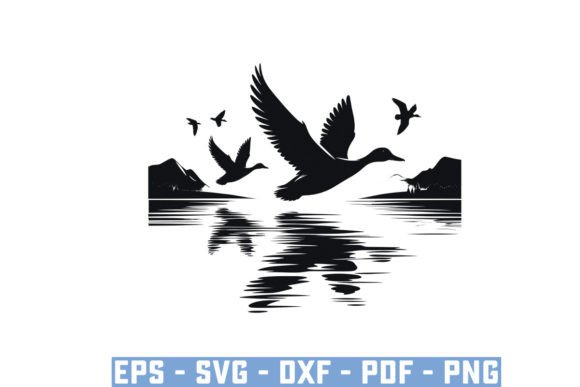 Download Flying Mallard Duck Silhouette Files Svg - Silhouette files Collection
